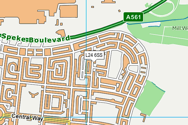 L24 6SS map - OS VectorMap District (Ordnance Survey)