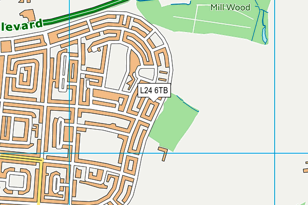L24 6TB map - OS VectorMap District (Ordnance Survey)