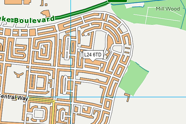L24 6TD map - OS VectorMap District (Ordnance Survey)