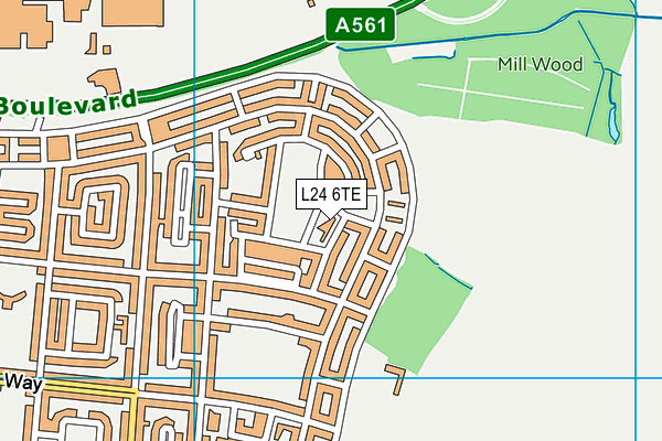 L24 6TE map - OS VectorMap District (Ordnance Survey)