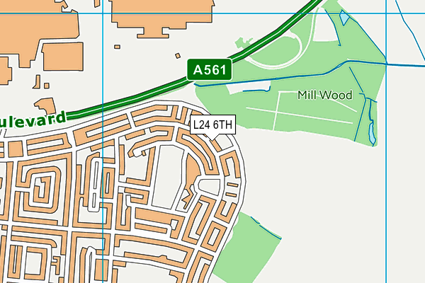 L24 6TH map - OS VectorMap District (Ordnance Survey)