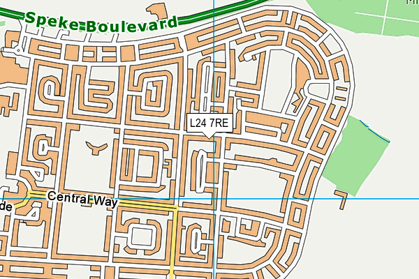 L24 7RE map - OS VectorMap District (Ordnance Survey)