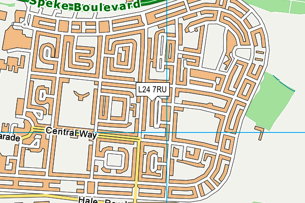 L24 7RU map - OS VectorMap District (Ordnance Survey)
