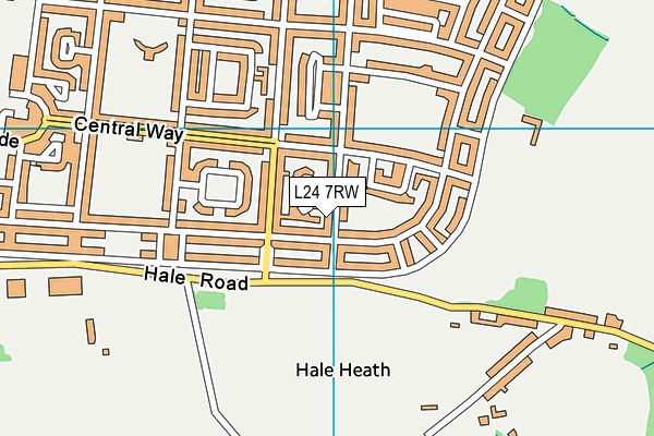 L24 7RW map - OS VectorMap District (Ordnance Survey)