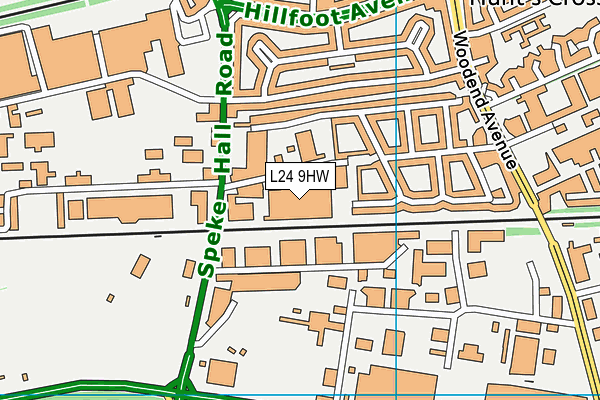 L24 9HW map - OS VectorMap District (Ordnance Survey)