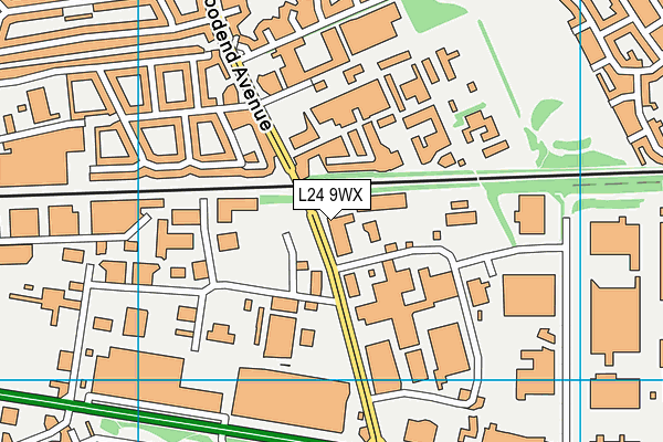 L24 9WX map - OS VectorMap District (Ordnance Survey)