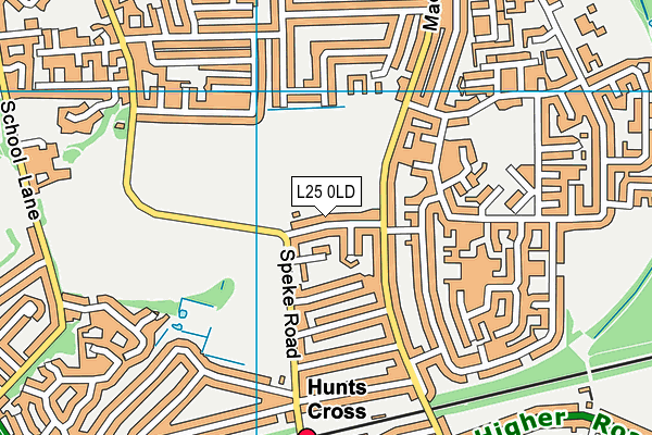 L25 0LD map - OS VectorMap District (Ordnance Survey)