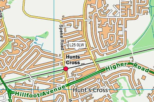 L25 0LW map - OS VectorMap District (Ordnance Survey)