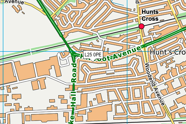 L25 0PE map - OS VectorMap District (Ordnance Survey)