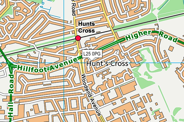 L25 0PG map - OS VectorMap District (Ordnance Survey)