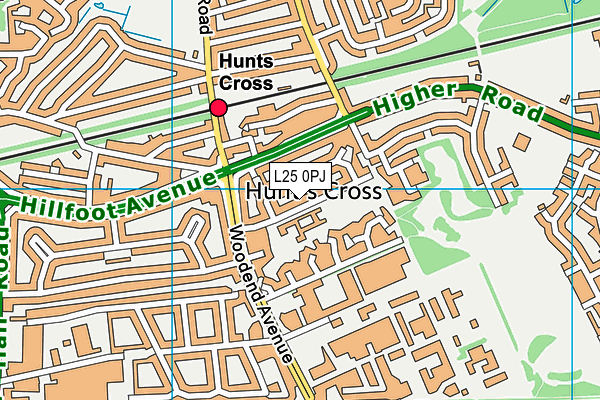 Hunts Cross Primary School map (L25 0PJ) - OS VectorMap District (Ordnance Survey)