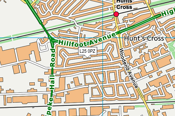 L25 0PZ map - OS VectorMap District (Ordnance Survey)