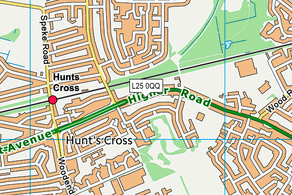 L25 0QQ map - OS VectorMap District (Ordnance Survey)