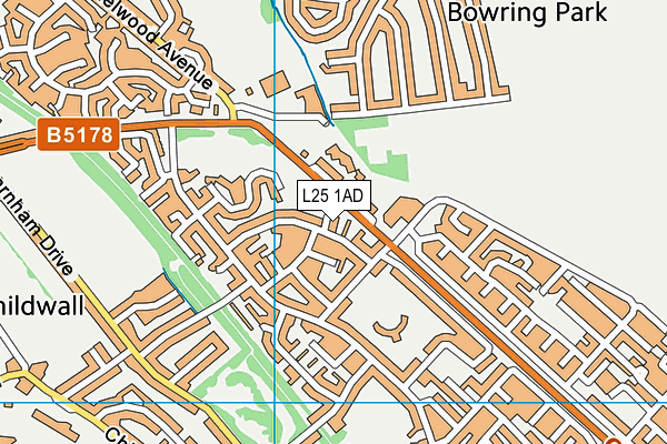 L25 1AD map - OS VectorMap District (Ordnance Survey)
