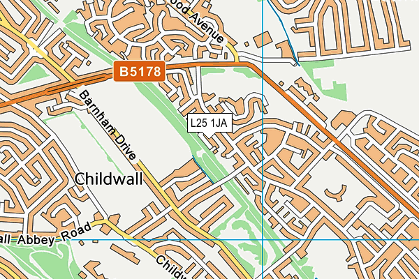 L25 1JA map - OS VectorMap District (Ordnance Survey)