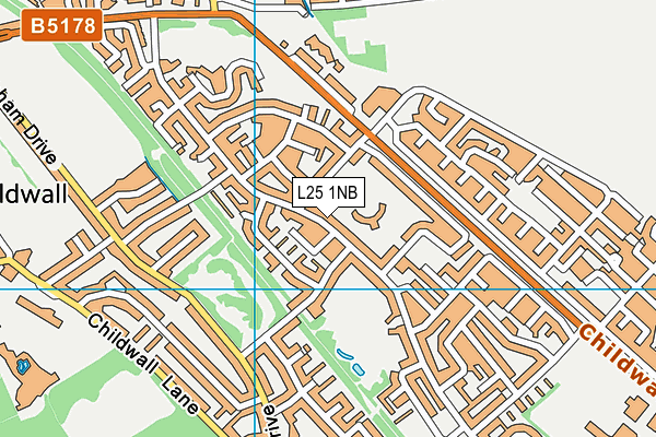 L25 1NB map - OS VectorMap District (Ordnance Survey)