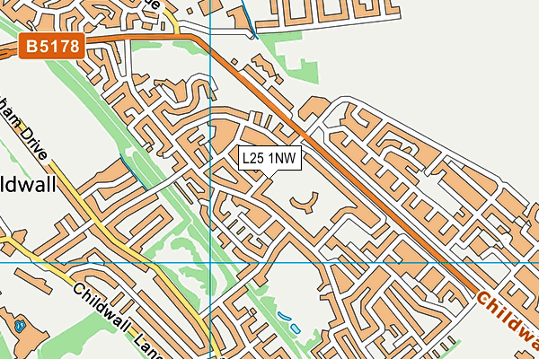 L25 1NW map - OS VectorMap District (Ordnance Survey)