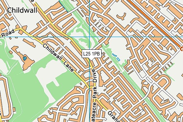 L25 1PB map - OS VectorMap District (Ordnance Survey)