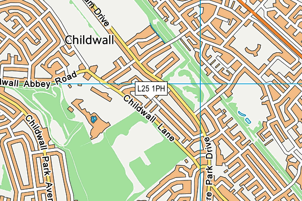 L25 1PH map - OS VectorMap District (Ordnance Survey)