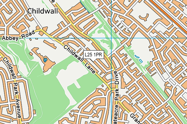 L25 1PR map - OS VectorMap District (Ordnance Survey)