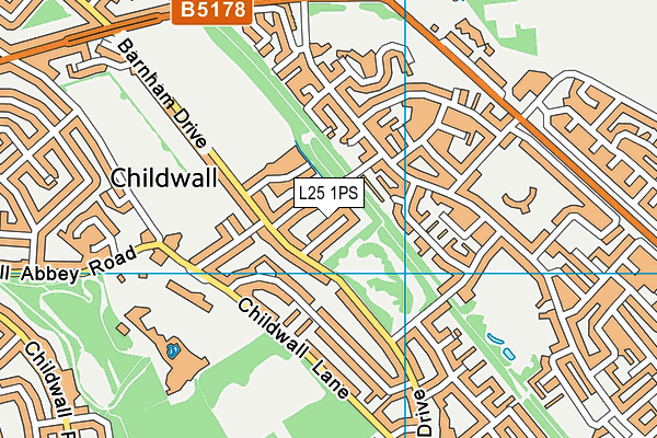 L25 1PS map - OS VectorMap District (Ordnance Survey)