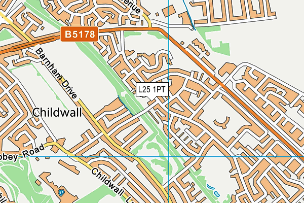 L25 1PT map - OS VectorMap District (Ordnance Survey)