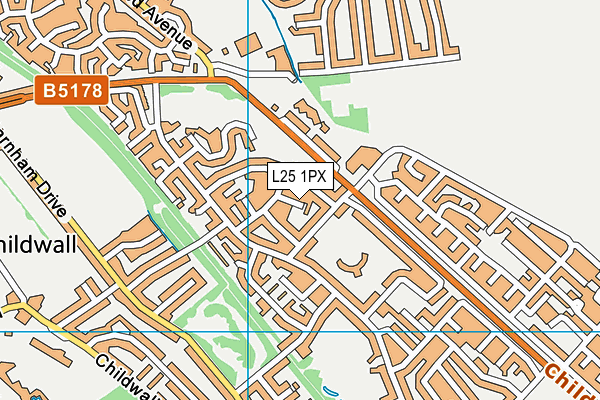 L25 1PX map - OS VectorMap District (Ordnance Survey)