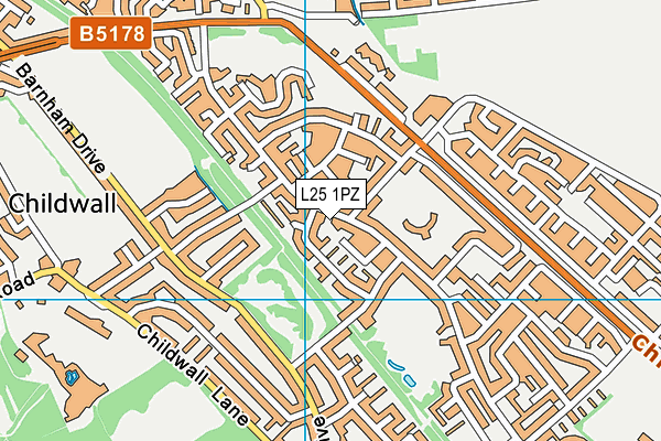 L25 1PZ map - OS VectorMap District (Ordnance Survey)