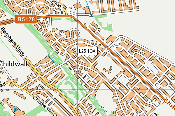 L25 1QA map - OS VectorMap District (Ordnance Survey)