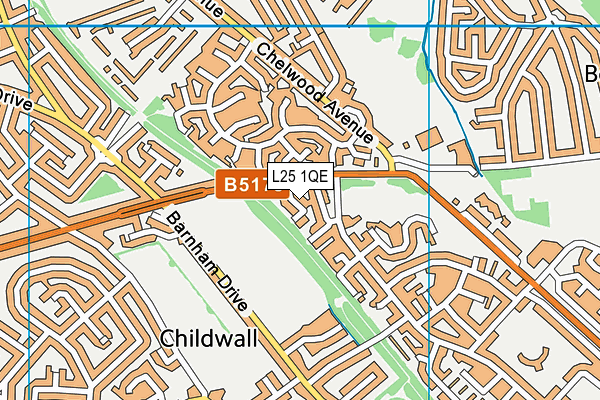 L25 1QE map - OS VectorMap District (Ordnance Survey)