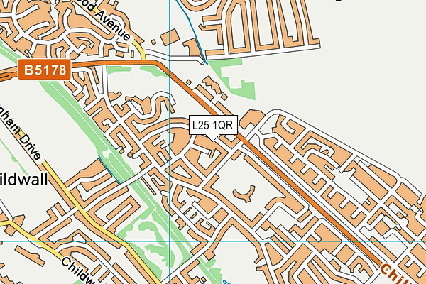 L25 1QR map - OS VectorMap District (Ordnance Survey)