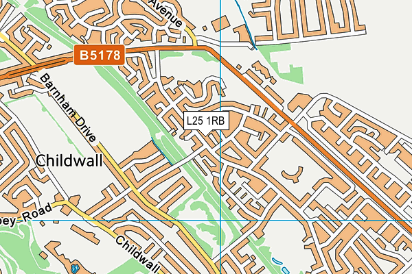 L25 1RB map - OS VectorMap District (Ordnance Survey)