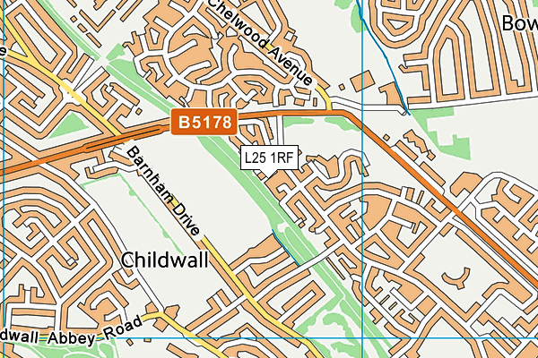 L25 1RF map - OS VectorMap District (Ordnance Survey)