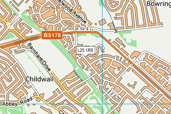 L25 1RS map - OS VectorMap District (Ordnance Survey)