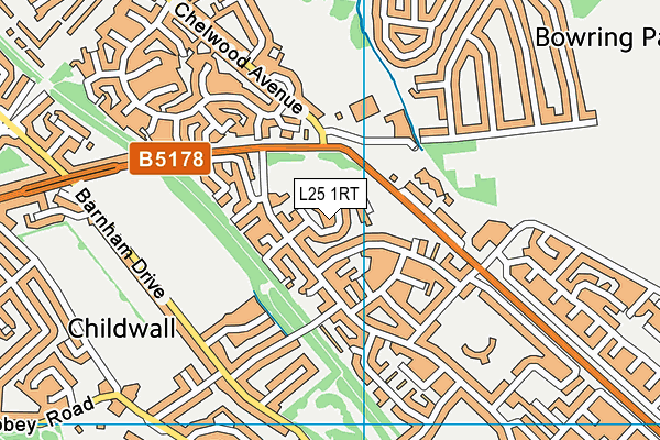 L25 1RT map - OS VectorMap District (Ordnance Survey)