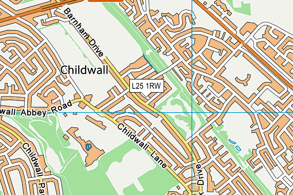 L25 1RW map - OS VectorMap District (Ordnance Survey)