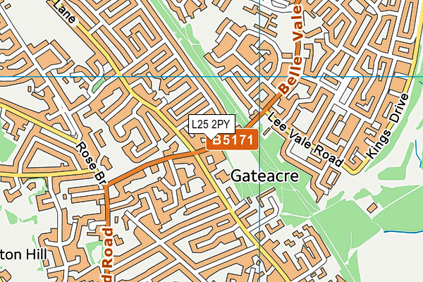 L25 2PY map - OS VectorMap District (Ordnance Survey)