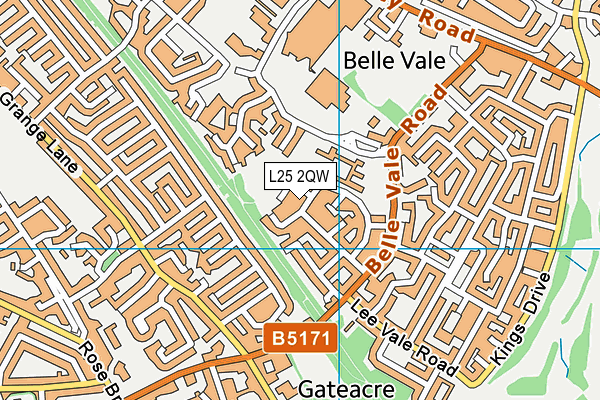 L25 2QW map - OS VectorMap District (Ordnance Survey)