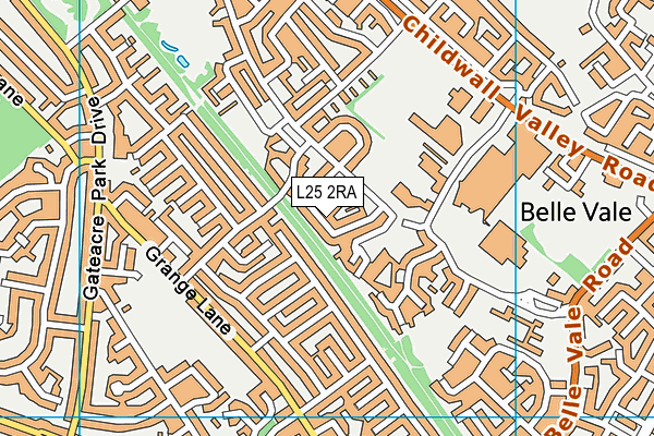 L25 2RA map - OS VectorMap District (Ordnance Survey)
