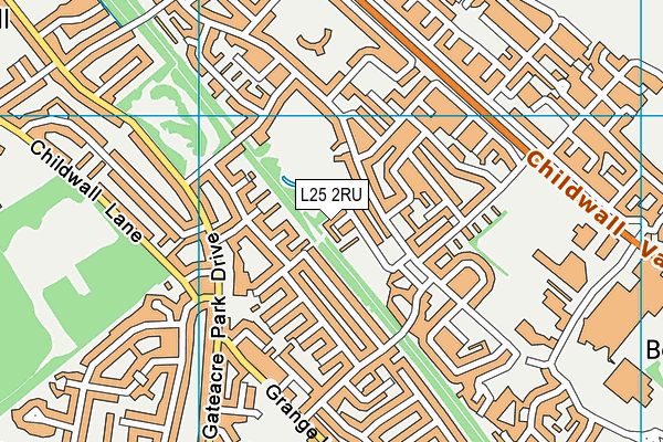 L25 2RU map - OS VectorMap District (Ordnance Survey)