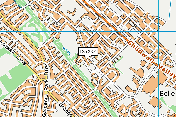 L25 2RZ map - OS VectorMap District (Ordnance Survey)