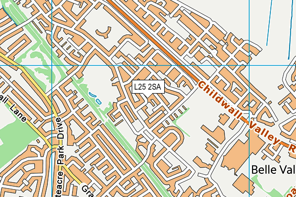 L25 2SA map - OS VectorMap District (Ordnance Survey)