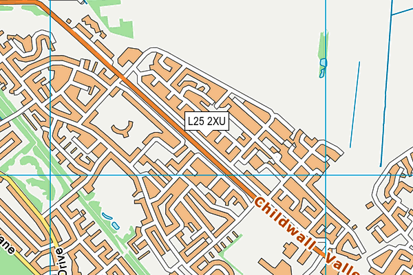 L25 2XU map - OS VectorMap District (Ordnance Survey)