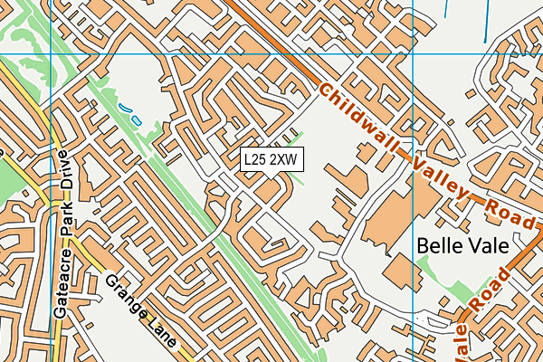 L25 2XW map - OS VectorMap District (Ordnance Survey)