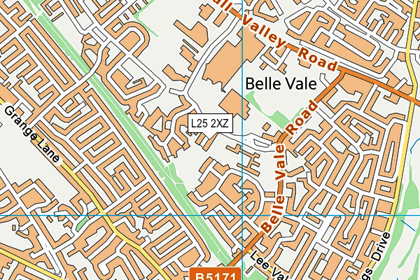 L25 2XZ map - OS VectorMap District (Ordnance Survey)