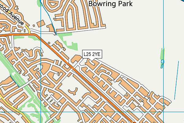 L25 2YE map - OS VectorMap District (Ordnance Survey)