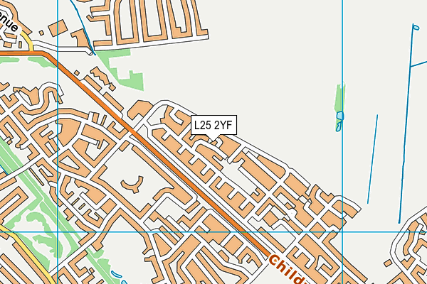 L25 2YF map - OS VectorMap District (Ordnance Survey)