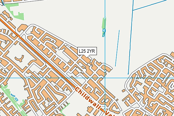 L25 2YR map - OS VectorMap District (Ordnance Survey)