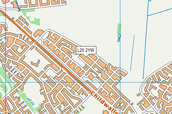 L25 2YW map - OS VectorMap District (Ordnance Survey)