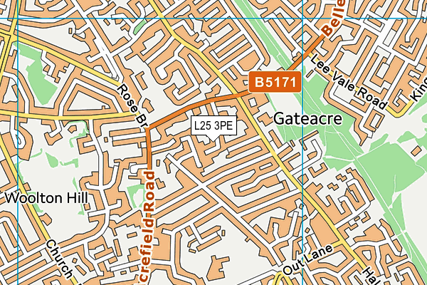 L25 3PE map - OS VectorMap District (Ordnance Survey)